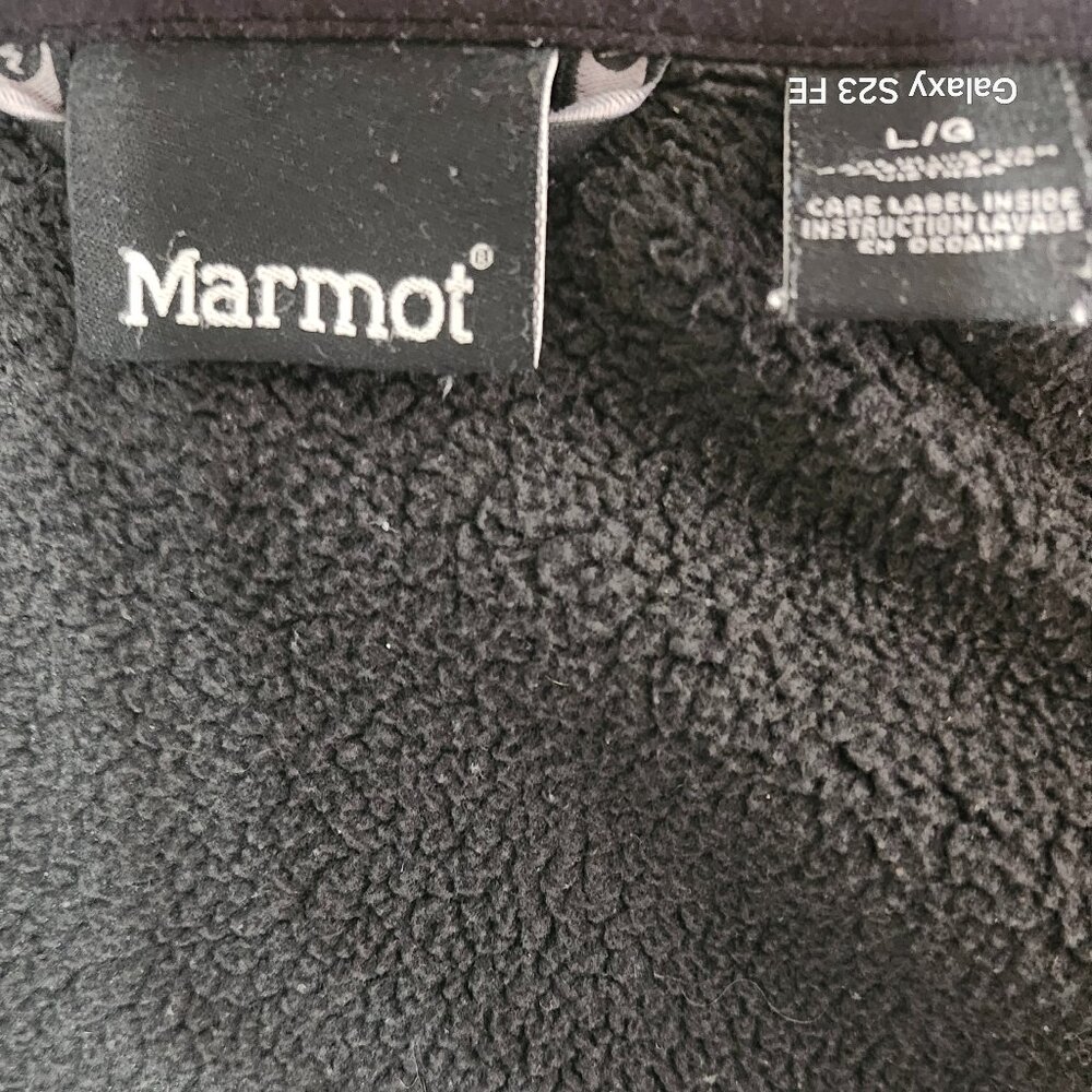 Marmot Men’s Large Full Zip Fleece Jacket Black Outdoor Hiking Warm - Picture 4 of 6